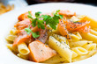 pasta and smoked salmon