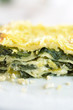 Nahaufnahme Spinatlasagne