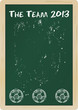 Soccer team lineup on a chalkboard, free copy space