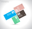 Infographic design template with paper tags.