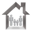 The family in the house conceptually