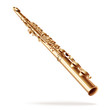 Classical flute, isolated on white background