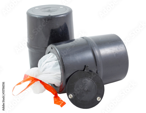 Photo: Bear resistant canister. Bear resistant canister.