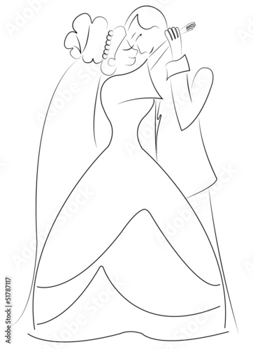 Illustration: just married couple just married couple