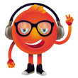 Vector funny monster with headphones and glasses