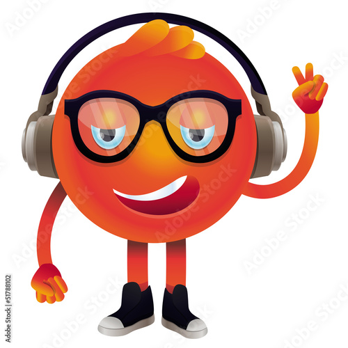 Vector: Vector funny monster with headphones and glasses Vector funny monster with headphones and glasses