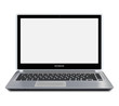 Modern laptop computer with blank screen. Vector.