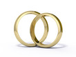 Wedding rings on a white background