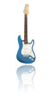E-Gitarre mit Spiegelung, blau-metallic
