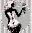 pink lady in a corset