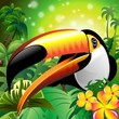 Toucan Close Up Art Design Tucano-Vector