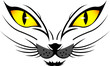 Vector picture of silhouette of a cat with yellow eyes