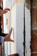 Construction site - Installing external insulation