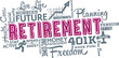 Vector: Retirement Planning Words and Icon Cloud Retirement Planning Words and Icon Cloud