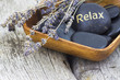 massage stones and dried lavender