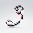 Fantasy plastic 3d glowing ribbon typeface