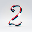 Fantasy plastic 3d glowing ribbon typeface