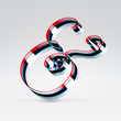 Fantasy plastic 3d glowing ribbon typeface