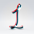 Fantasy plastic 3d glowing ribbon typeface