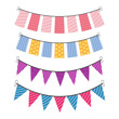 set of color buntings for party