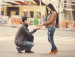 Photo: Young teen couple on the street Young teen couple on the street