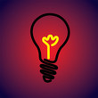 Colorful & hot incandescent light bulb icon symbol-vector graphi