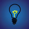 Colorful incandescent light bulb icon symbol- vector graphic