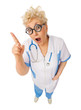 Funny mature doctor with nerd glasses