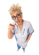 Funny mature doctor with nerd glasses