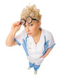 Funny mature doctor with nerd glasses