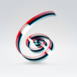 Fantasy plastic 3d glowing ribbon typeface