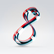 Fantasy plastic 3d glowing ribbon typeface
