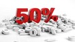 3D Rendering of a fifty percent symbol