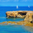 Punta de Sa Pedrera coast in Formentera, Balearic Islands, Spain