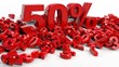 3D Rendering of a fifty percent symbol