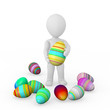 3d person holds the big Easter egg in a hand