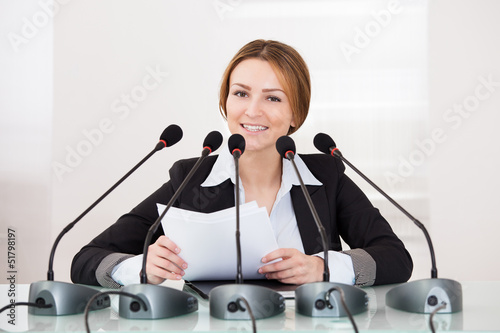 Photo: Businesswoman In Conference Businesswoman In Conference