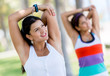 Athletic women stretching