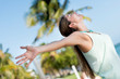 Woman with open arms