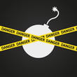 Vector illustration danger tape explosive