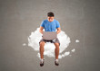 Photo: man working on a cloud man working on a cloud
