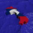 Laos map flag in abstract ocean illustration