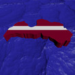 Latvia map flag in abstract ocean illustration