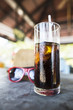 Glass of refreshing iced soda