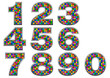 Chiffres multicolores