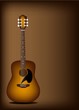 Beautiful Acoustic Guitar on Dark Brown Background