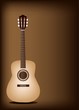 Beautiful Classical Guitar on Dark Brown Background