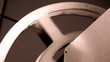 Old 35mm Movie Retro Projector - Close Up Of Film Reel in Sepia