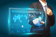 pushing a button on a touch screen interface