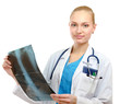 Female doctor examining an x-ray
